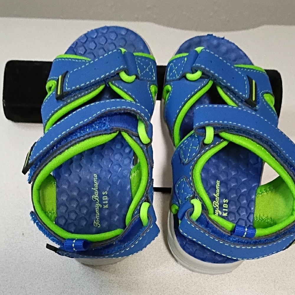 Tommy Bahama Kids Vibrant Blue and Lime Sandals